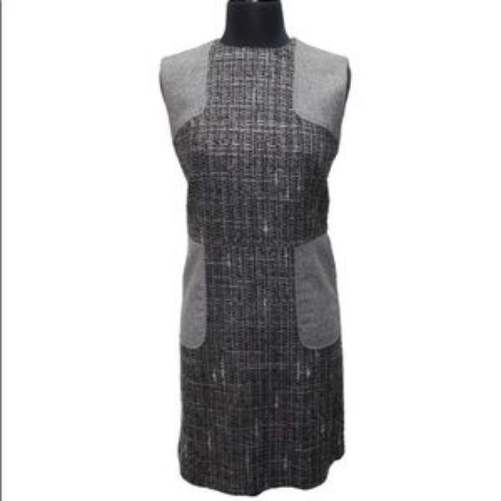 RED Valentino Black and Gray Tweed Dress